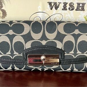 COACH Signature Satin Clutch Wallet